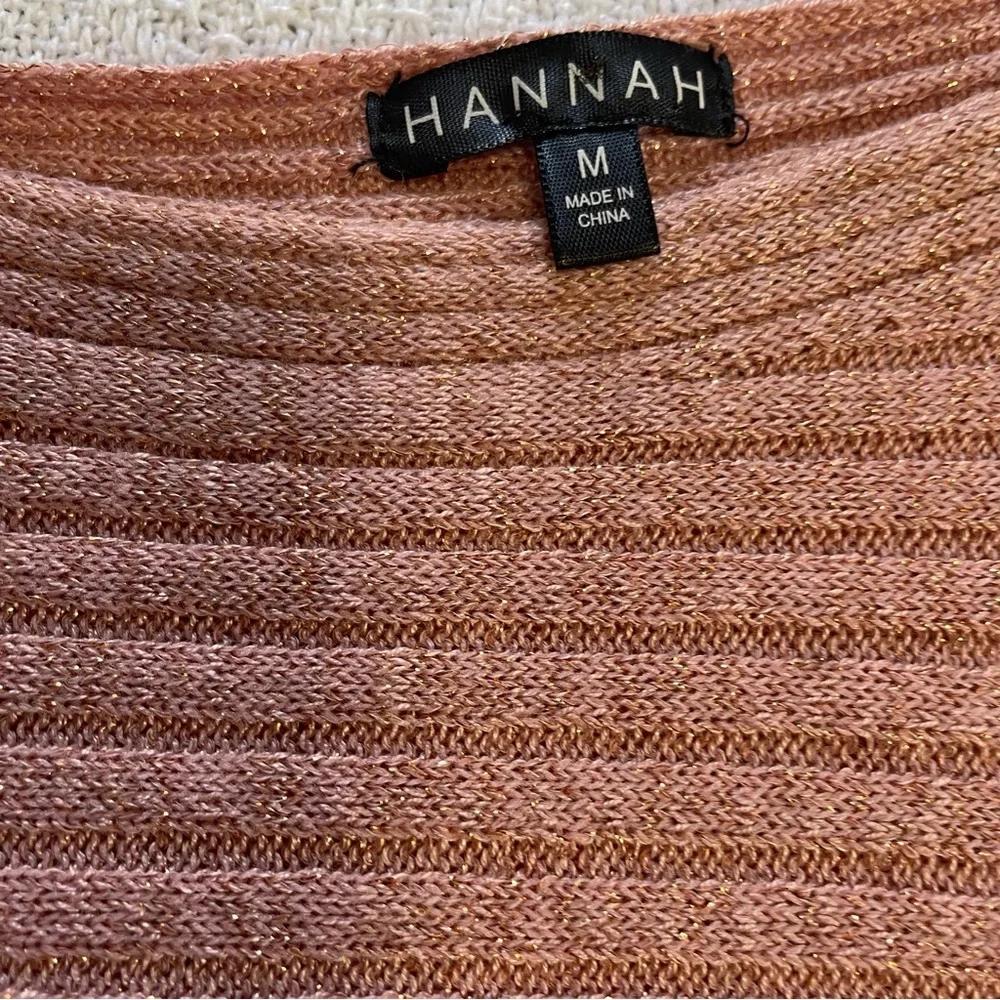 Hannah Women's Warm Rose Knit‎ Sweater Sparkle and Shine Size Medium~ Casual